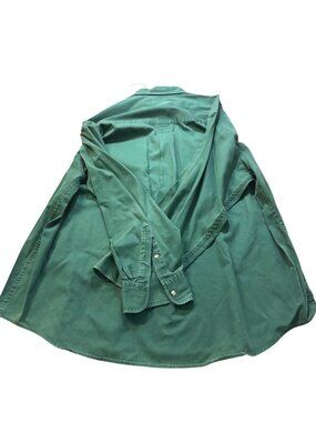 Salty Dog Mens Green Wind-Worn Twill Button-Up Shirt XL 100% Cotton Casual Wear